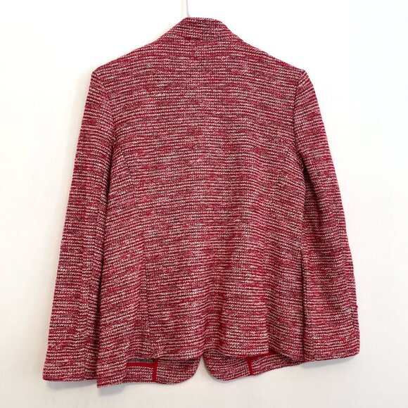 TALBOTS Berkeley Tweed Knit Jacket Red White Black Textured Notch Neck Blazer 8 - Picture 11 of 16